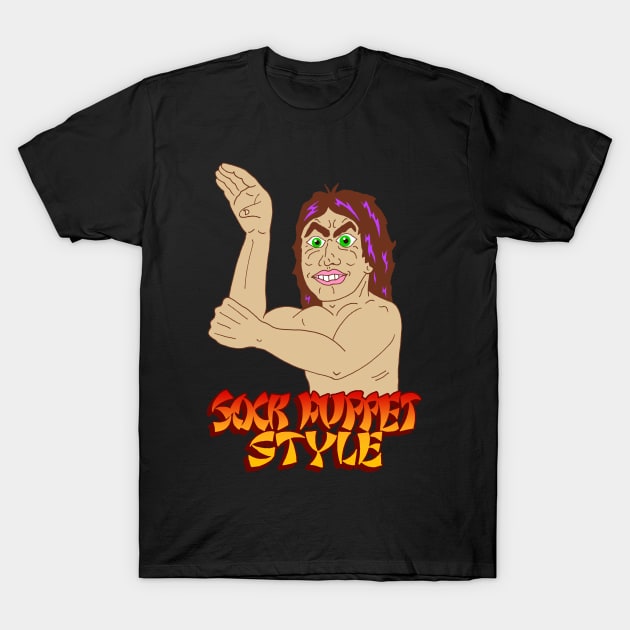 SOCK PUPPET STYLE T-Shirt by andewhallart